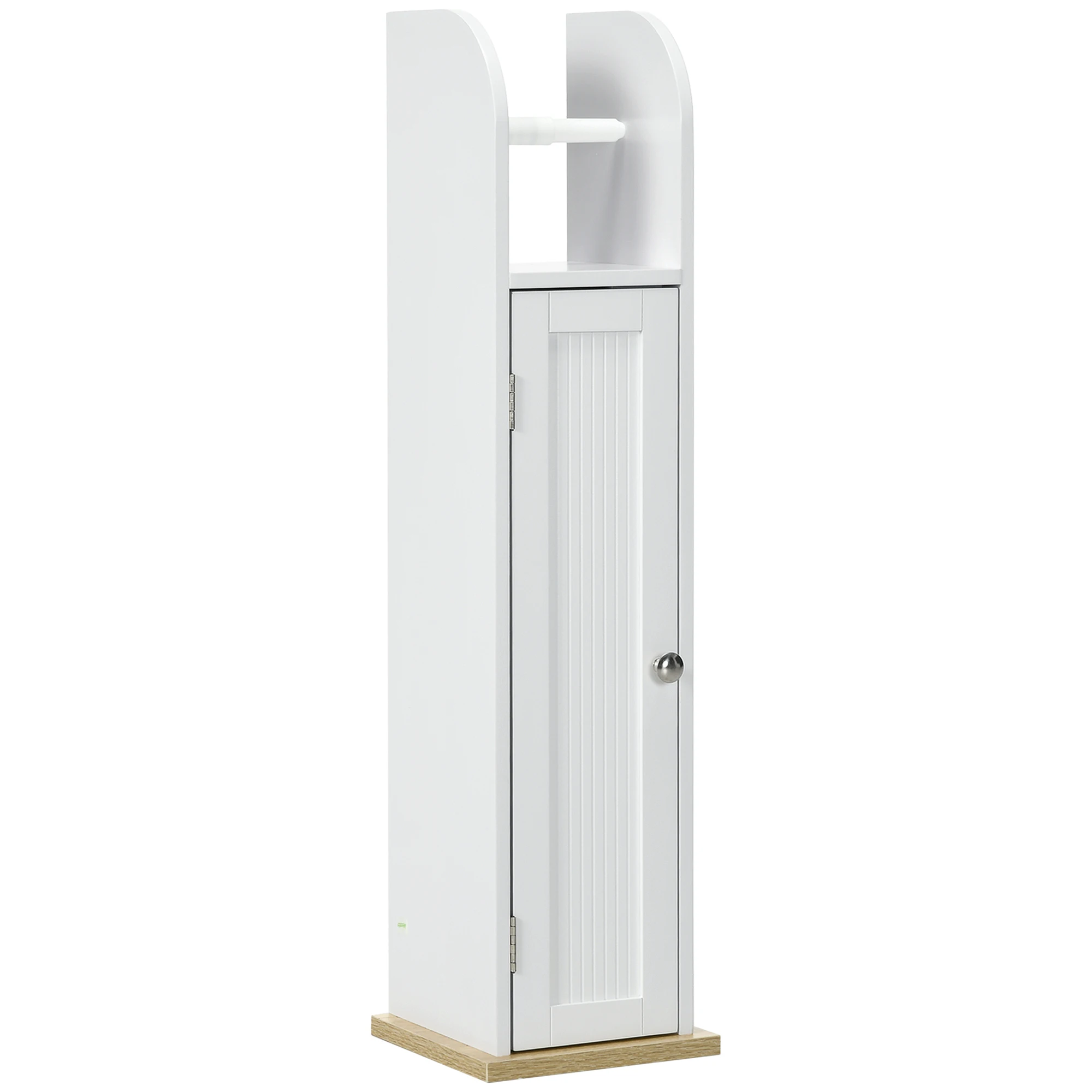 Kleankin Badezimmer-Schrank mit verstellbaren Regalen und Rollenhalter