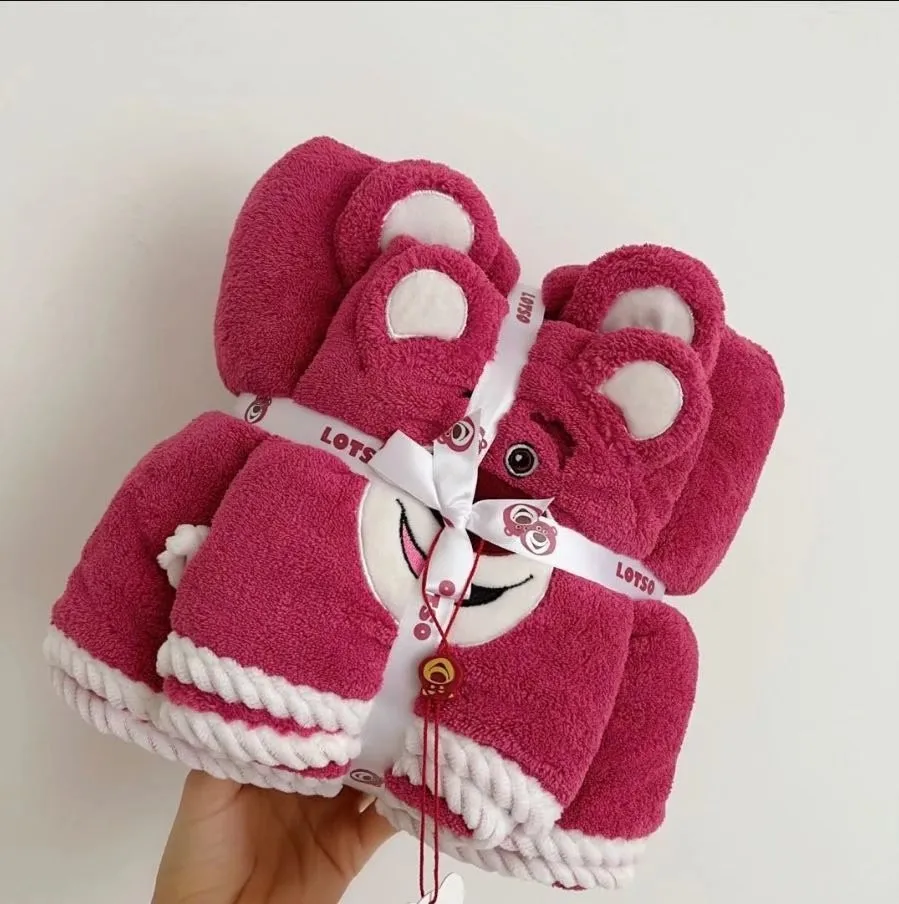 Disney Lotso Handtuch-Set für Kinder – Weich und Schnell-Trocknend – rose , Towel bath towel set