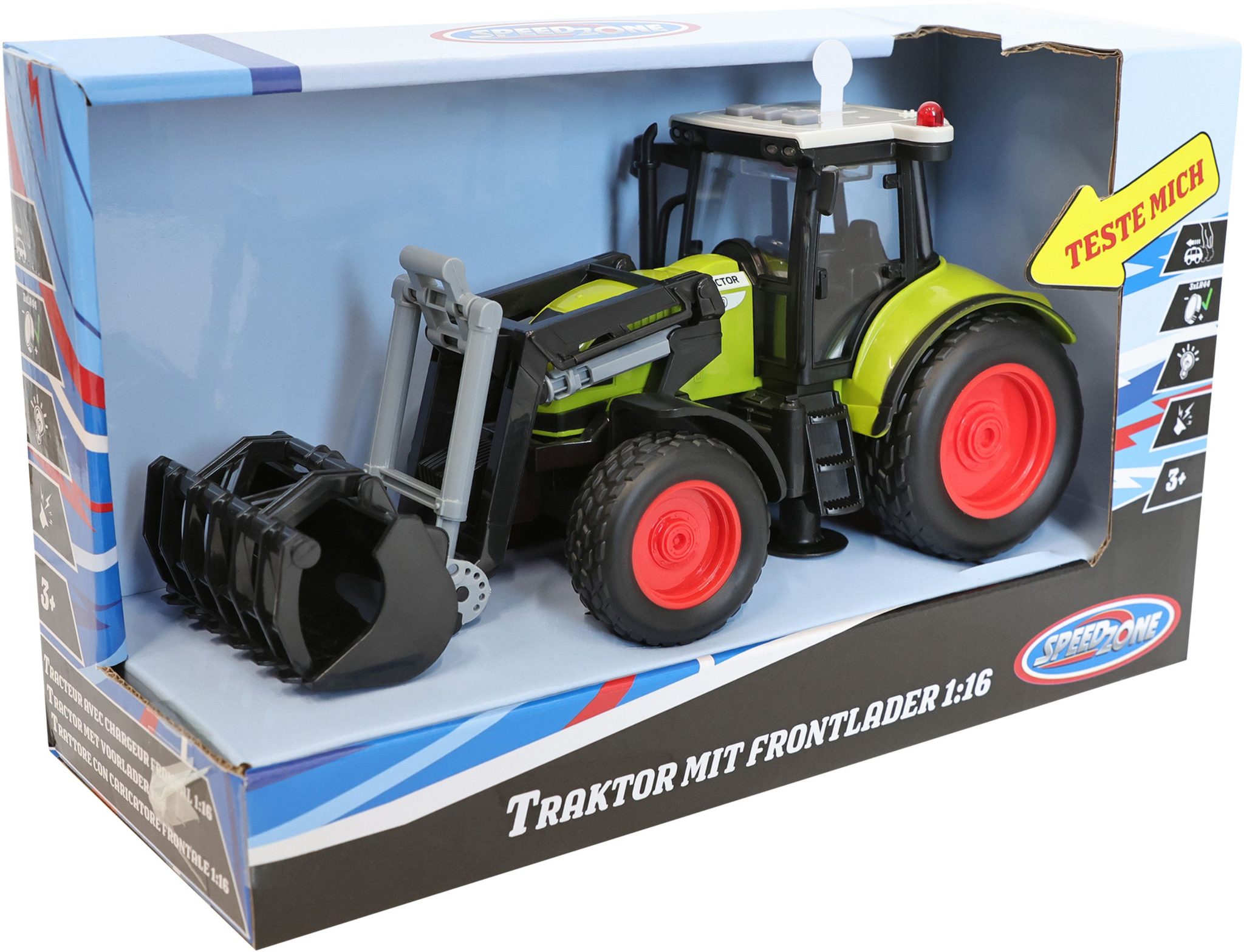 spielzeug traktor zum aufsitzen Speedzone Traktor mit Frontlader, Licht & Sound - Spiele Max