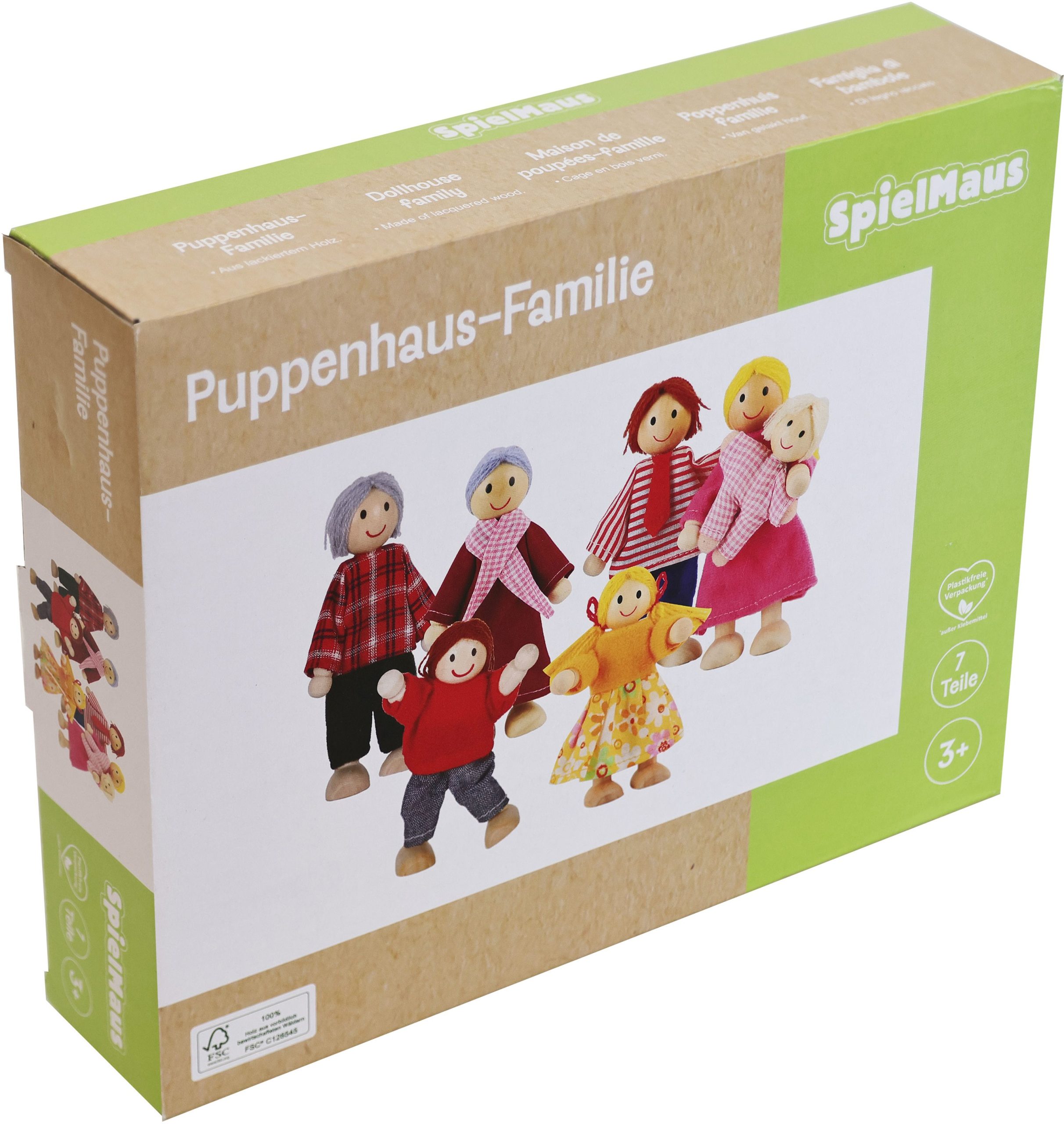 SpielMaus Holz Puppenhaus Familie