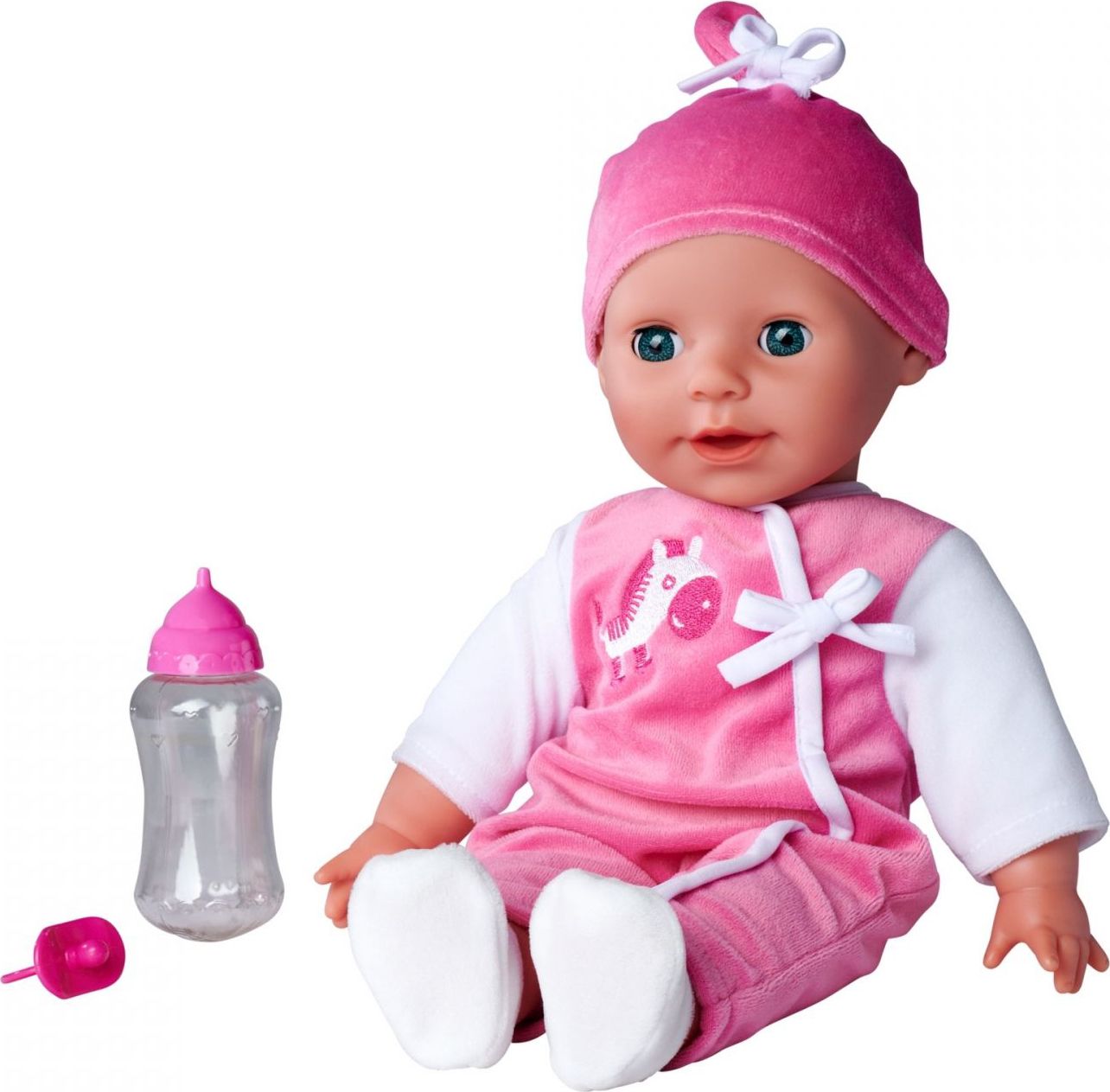 Bayer Design Babypuppe 93003AA – Kuschelpuppe Mit Weichkörper, 30 Cm, In Rosa, Mit Schnuller & Flasche – Ideal Für Rollenspiele