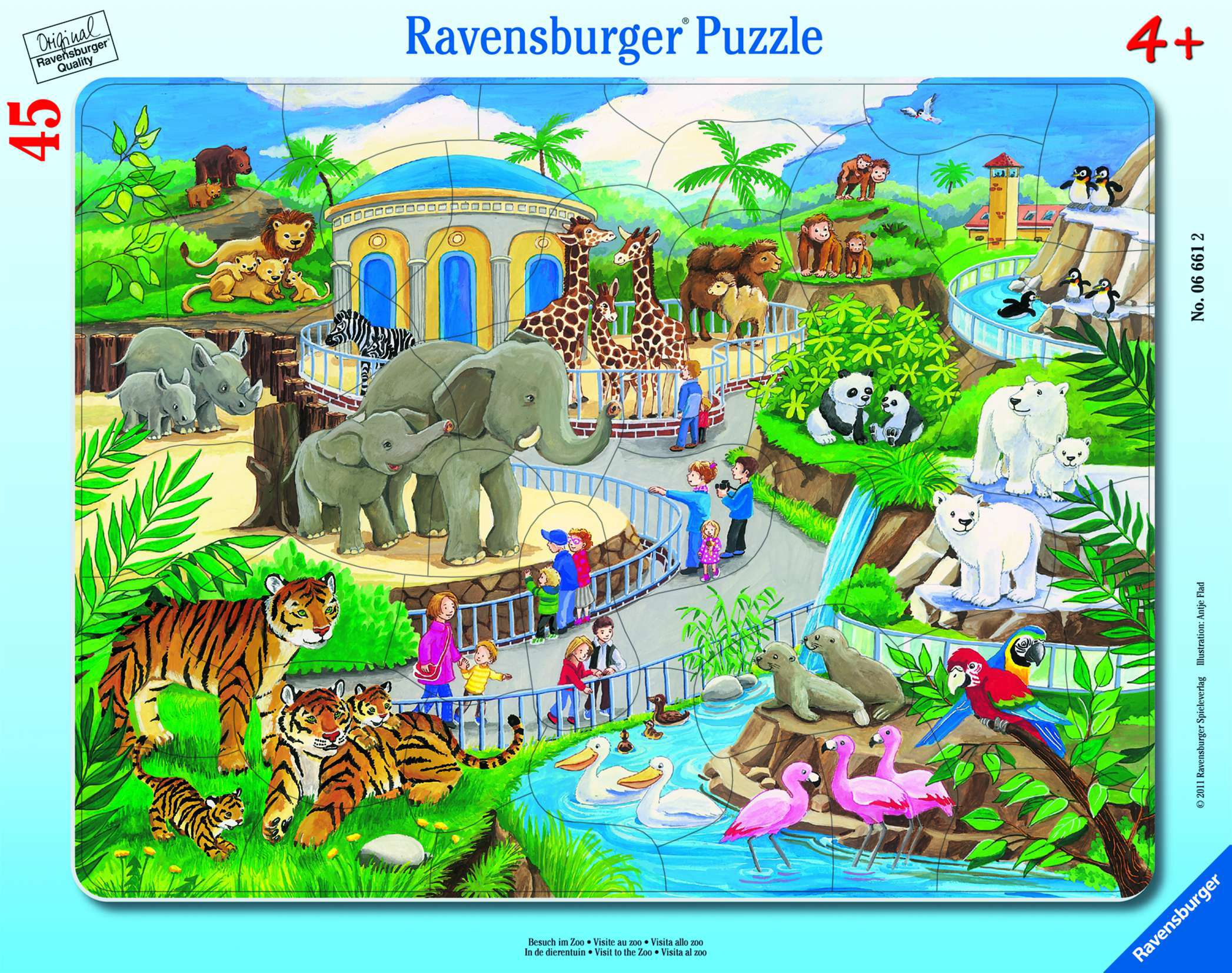 Ravensburger 6661 Puzzle Besuch im Zoo 30-48 Teile