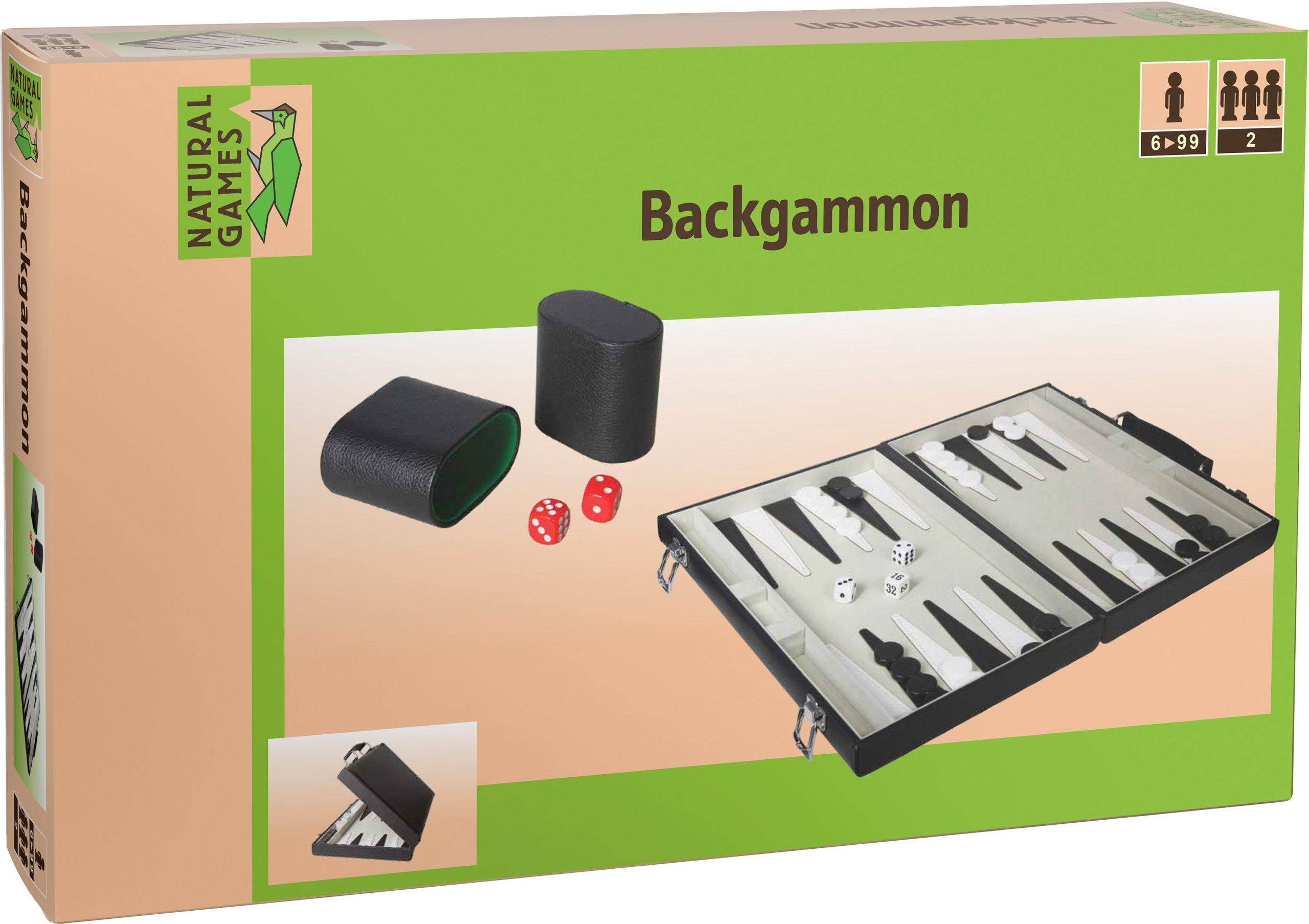 Natural Games Backgammon Kunstleder 47×37 cm