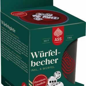 Premium Würfelbecher mit 6 Würfel