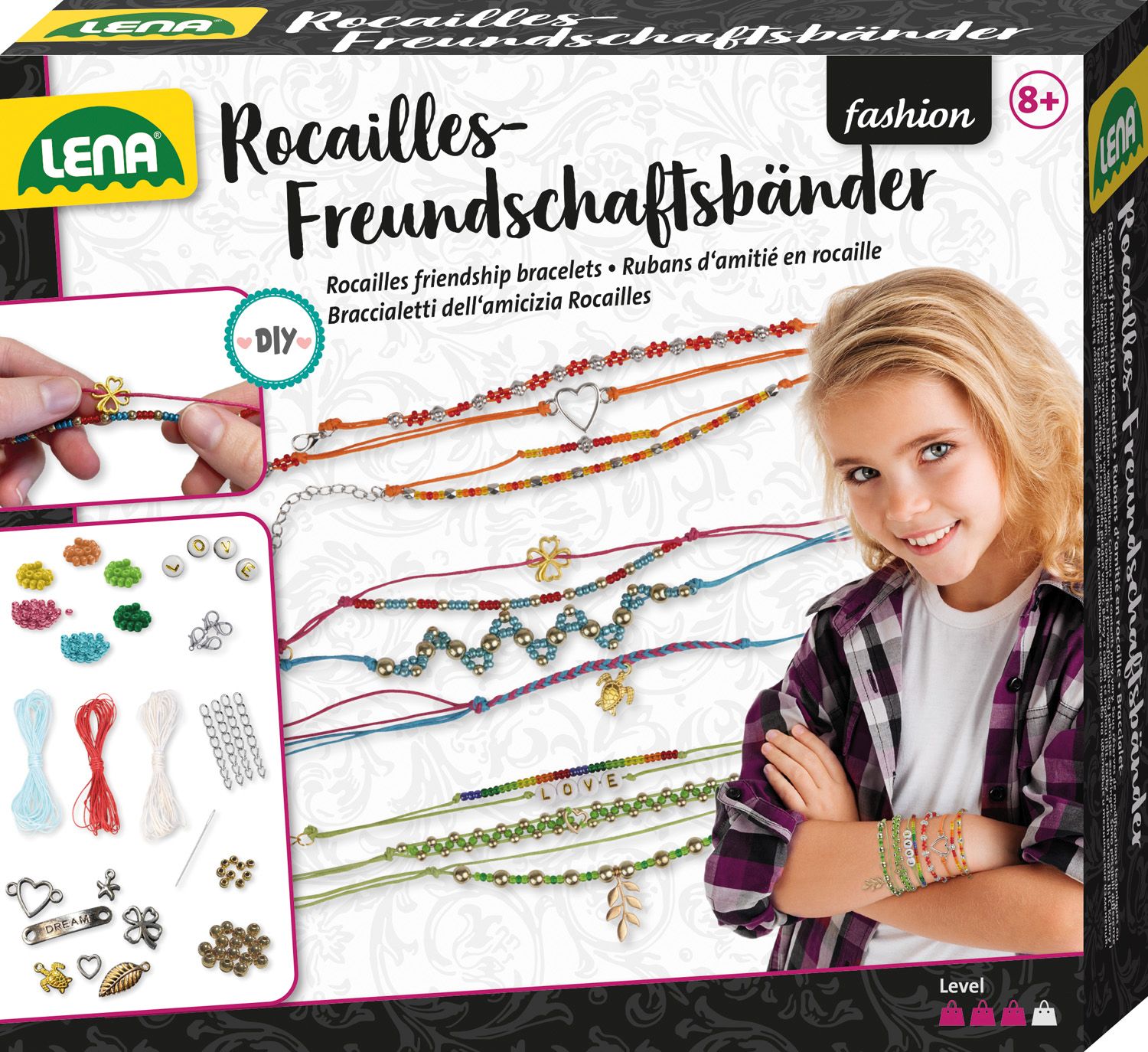 SIMM LENA® Rocailles-Freundschaftsbänder, Faltschachtel