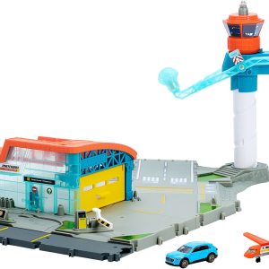 Matchbox Flughafen Abhebe-Abenteuer-Spielset mit 1 Die-Cast-Audi und 1 Flugzeug aus Kunststoff