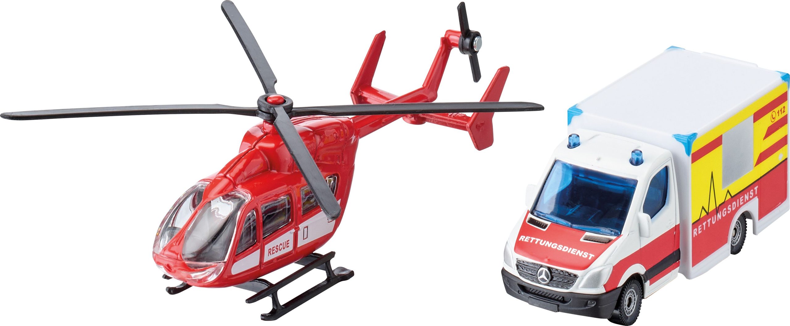 SIKU 1748 Mercedes-Benz Rettungswagen und Helikopter