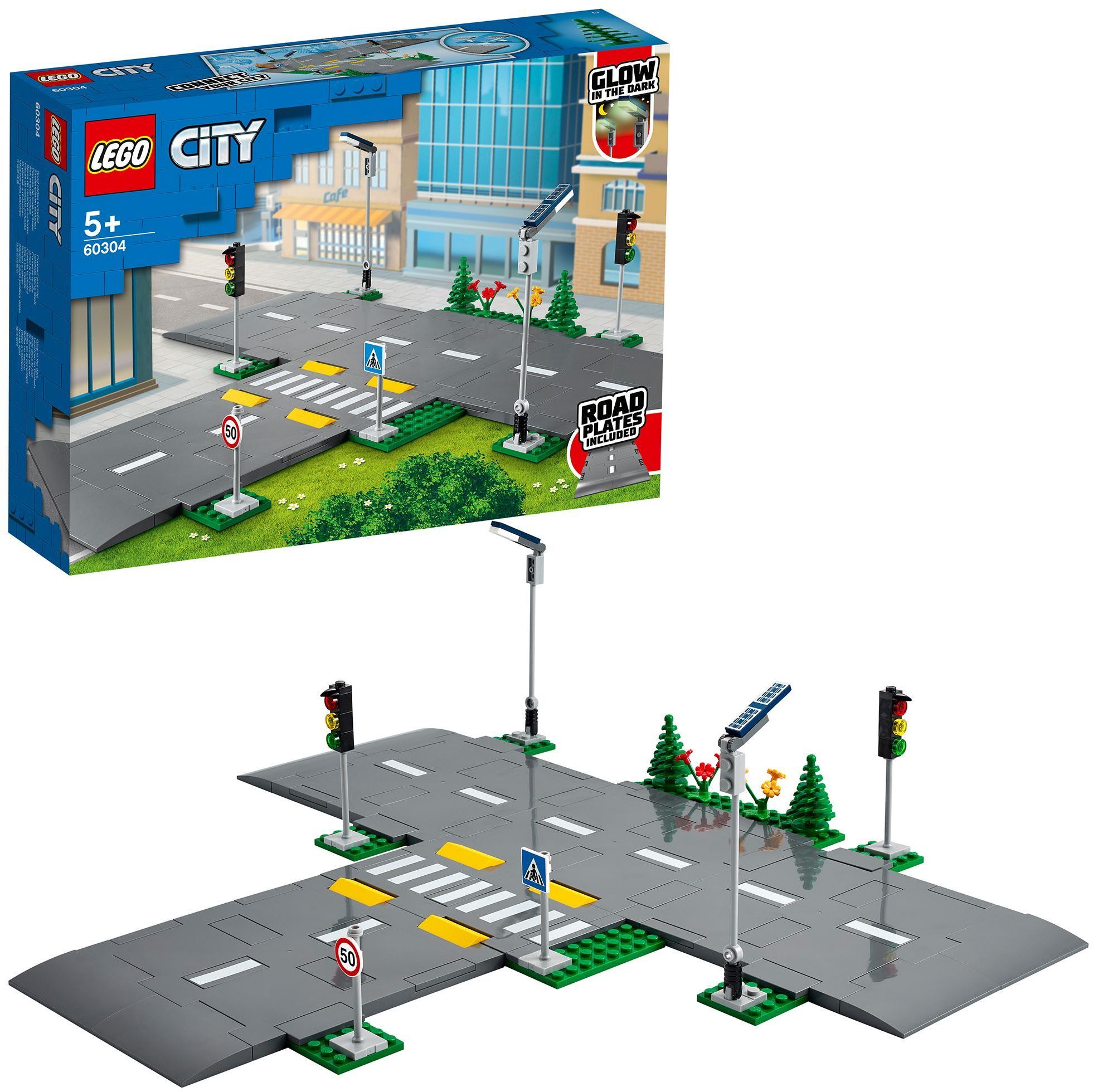 LEGO City – Gepunktete Straßenplatte in Blau und Grün (60304)