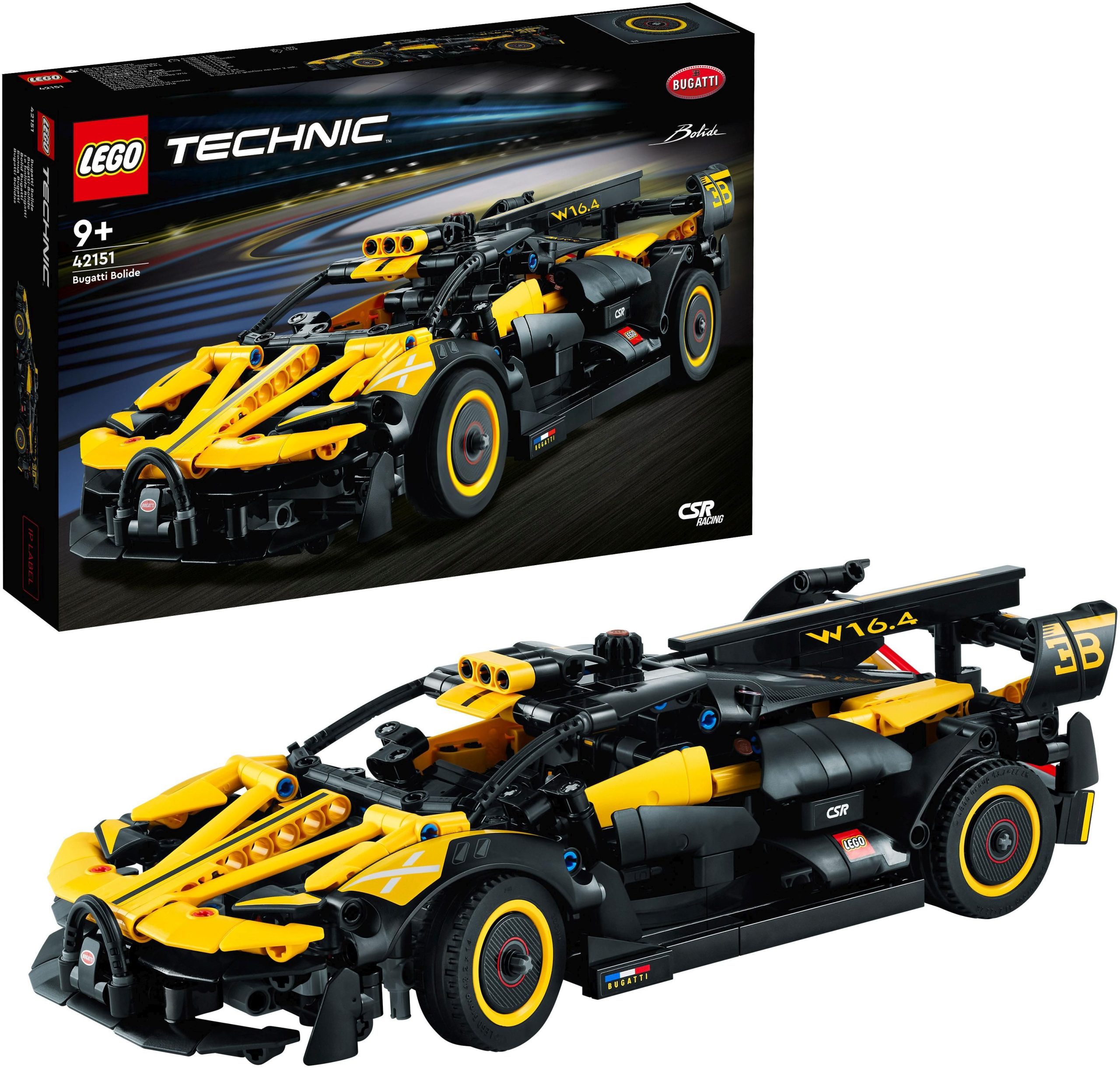 LEGO Technic sportlicher Bolid in Schwarz und Gelb (42151)