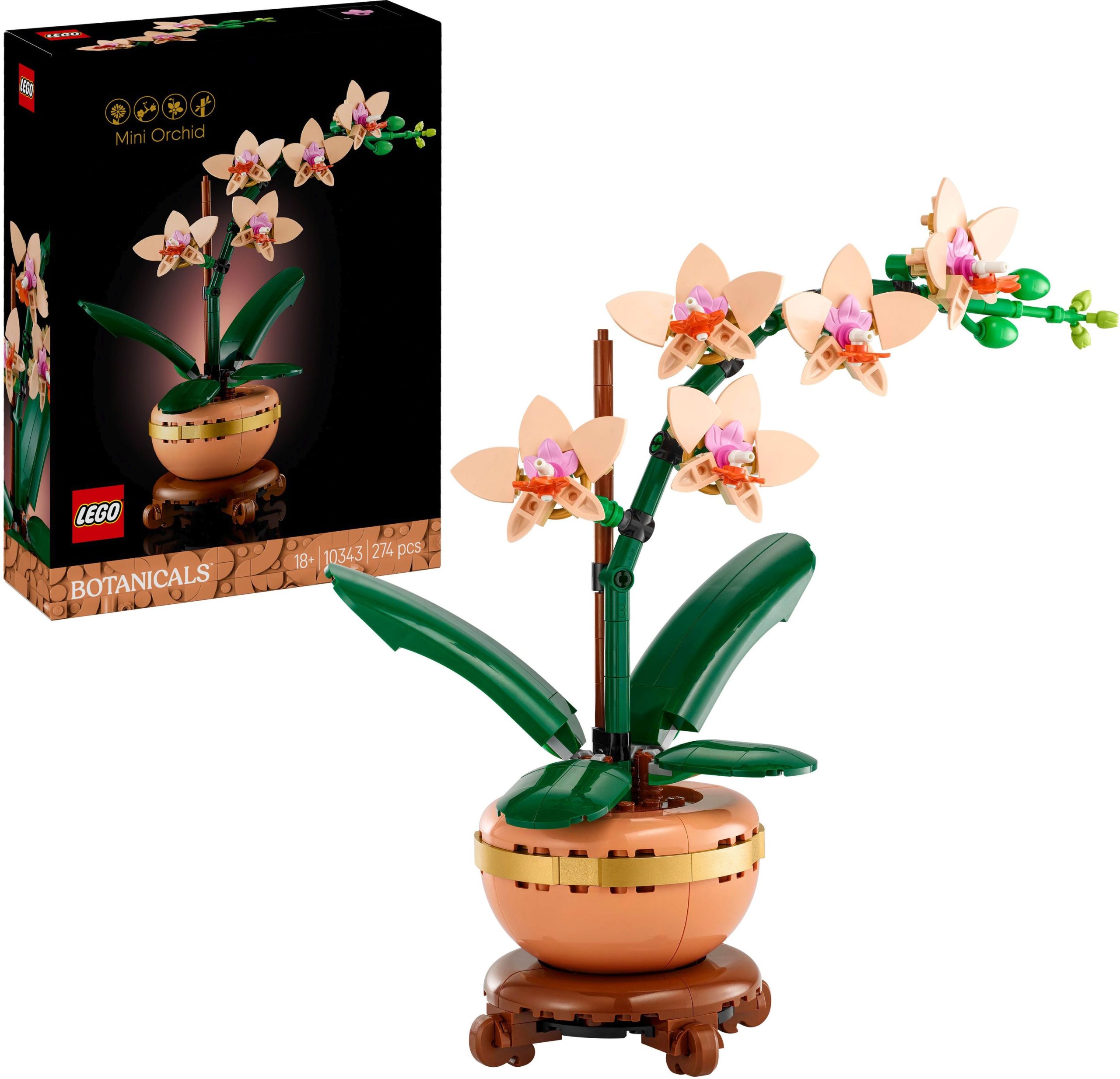 LEGO Botanische Sammlung Orchidee im fröhlichen Peach Design (10343)