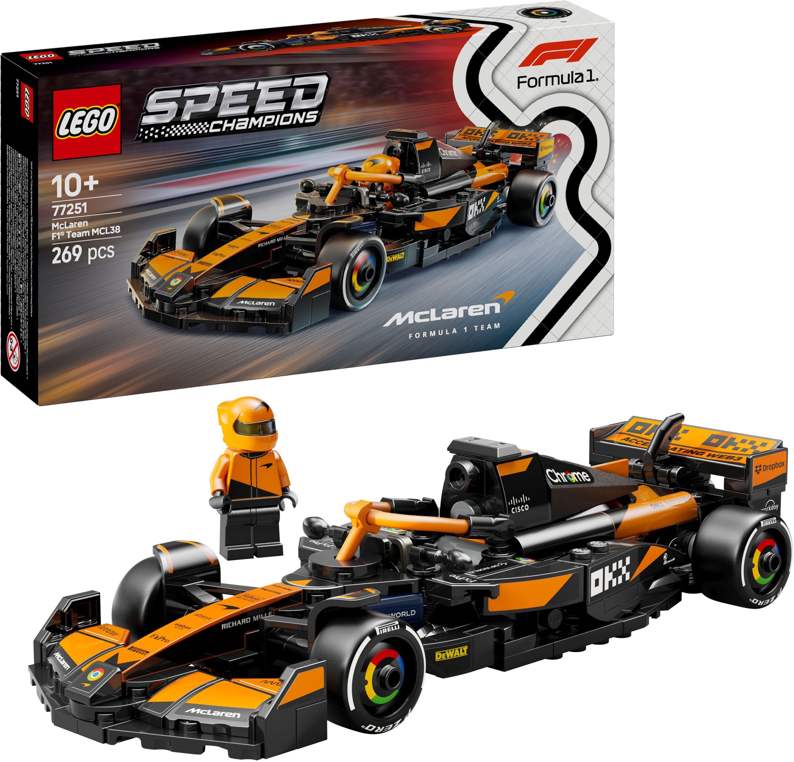 LEGO Speed Champions McLaren F1® Modell mit Fahrer für actionreiche Rennen (77251)