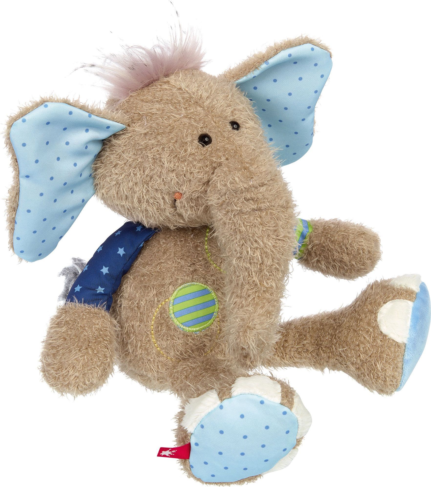 spielzeug elefant wackelt mit ohren Sigikid Elefant blau Patchwork Sweety - Spiele Max