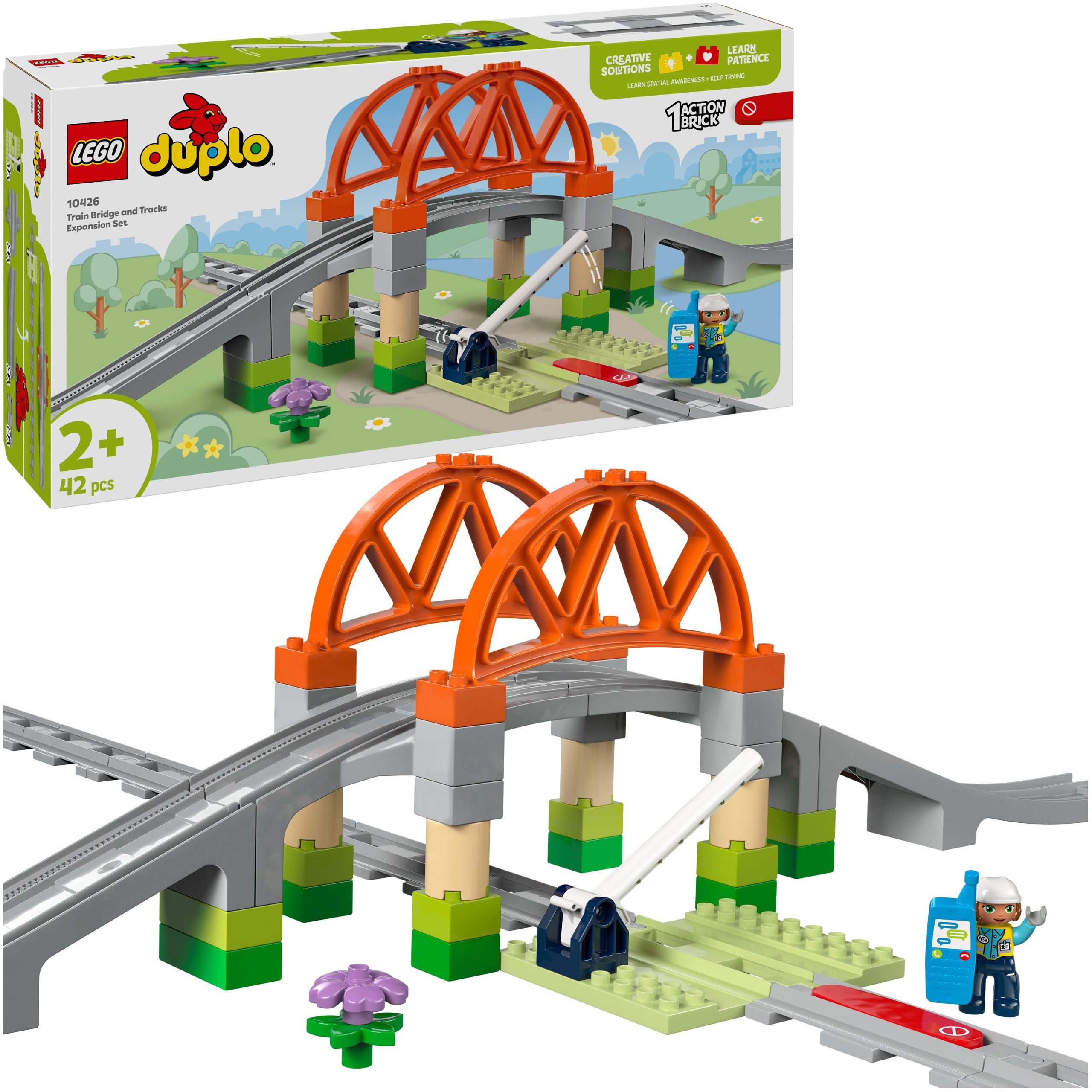 LEGO DUPLO Abenteuerbrücke mit Gleisen für kreatives Spielen (10426)