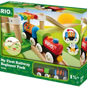 BRIO World 33727 Mein erstes BRIO Bahn Spiel Set Zug mit Waggon, Schienen & Hängebrücke für Kleinkinder BRIO Einst