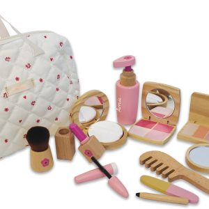Amia Holz Kosmetik-Set, inklusive Tasche