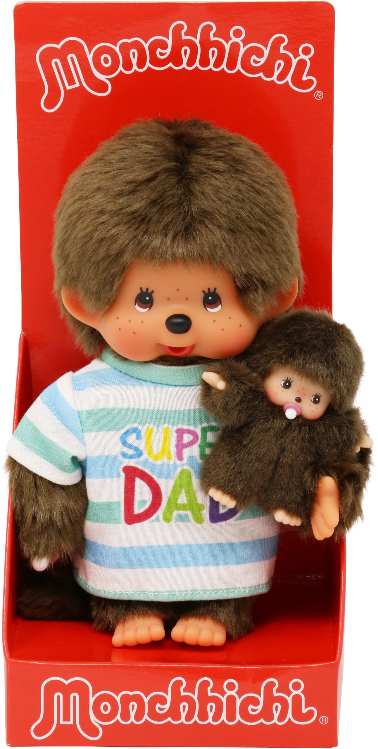 Monchhichi 20cm Super Dad + Baby