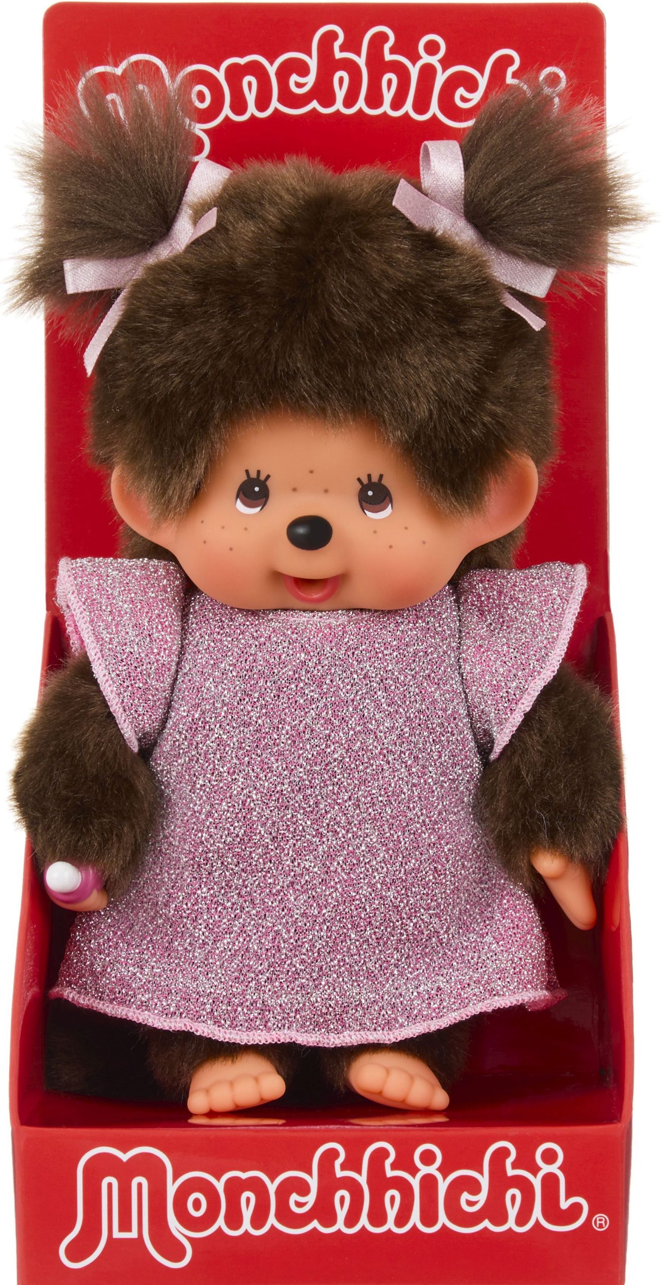 Monchhichi 20cm Glitter Dress Pink Girl