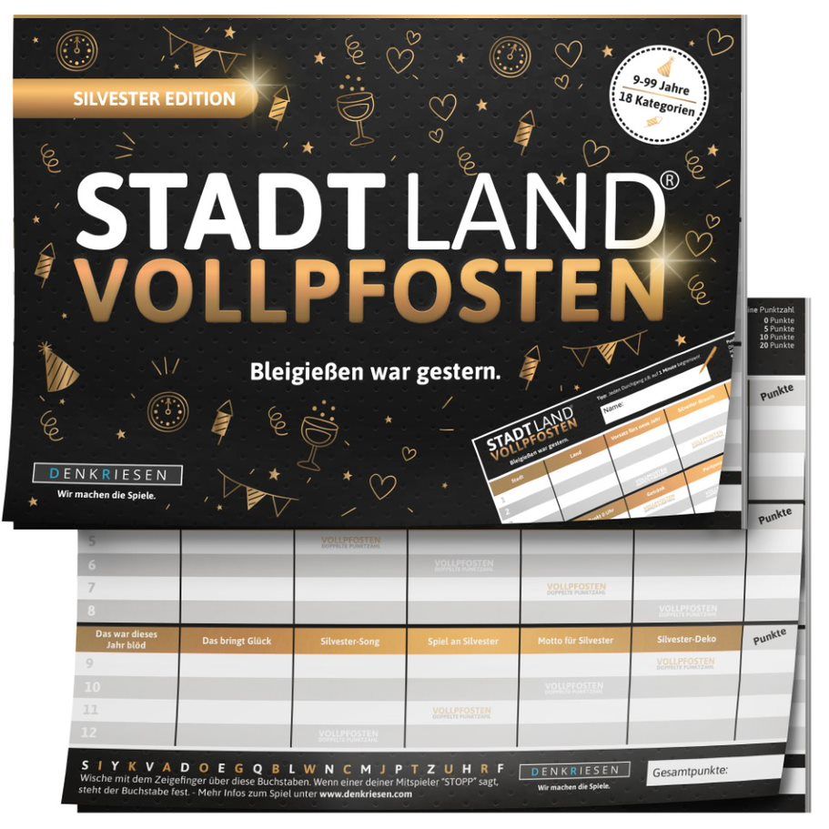 STADT LAND VOLLPFOSTEN® – SILVESTER EDITION – Bleigießen war gestern. – A5