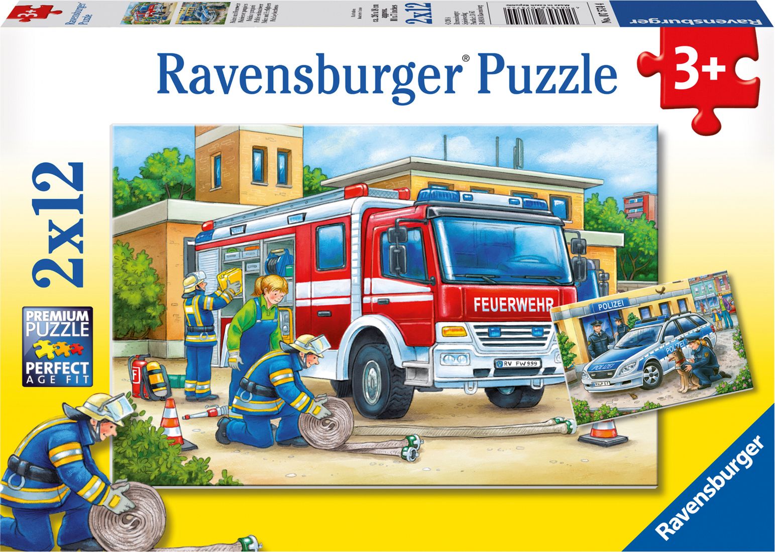 Ravensburger 7574 Puzzle Polizei und Feuerwehr 2 X 12 Teile