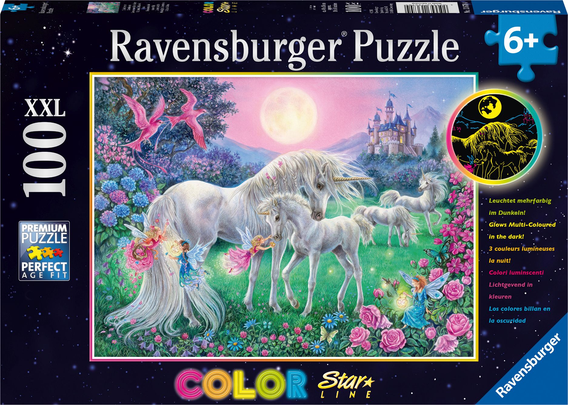 Ravensburger 13670 Puzzle Einhörner im Mondschein 100/200 Teile XXL