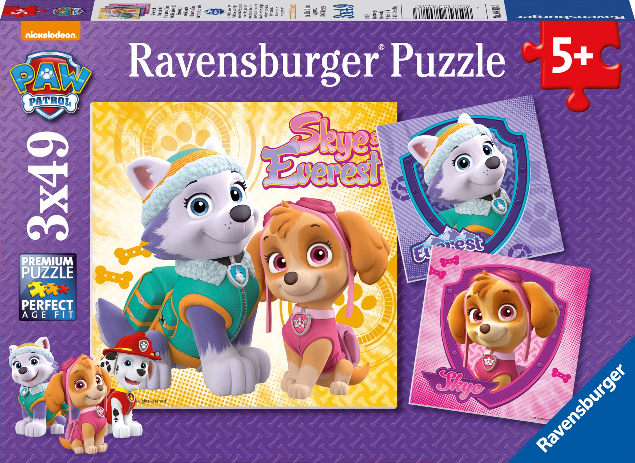Ravensburger 8008 Puzzle Bezaubernde Hundemädchen 3 X 49 Teile