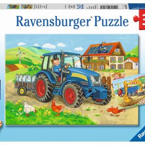 Ravensburger 7616 Puzzle Baustelle und Bauernhof 2 X 12 Teile