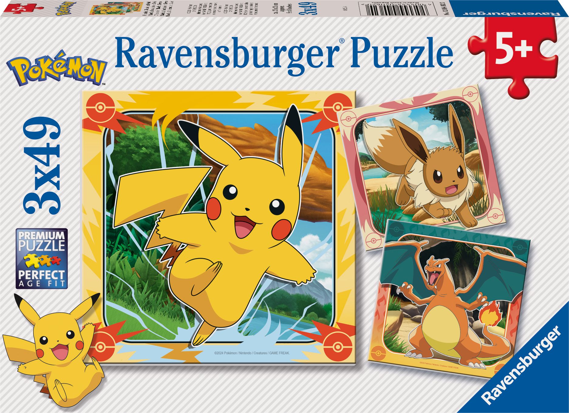 Ravensburger Kinderpuzzle – 12004062 Pokémon – Puzzle für Kinder ab 5 Jahren, mit 3×49 Teilen