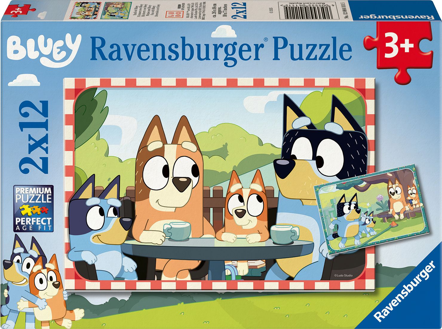 Ravensburger Kinderpuzzle – 12004111 Bluey – Puzzle für Kinder ab 3 Jahren, mit 2×12 Teilen