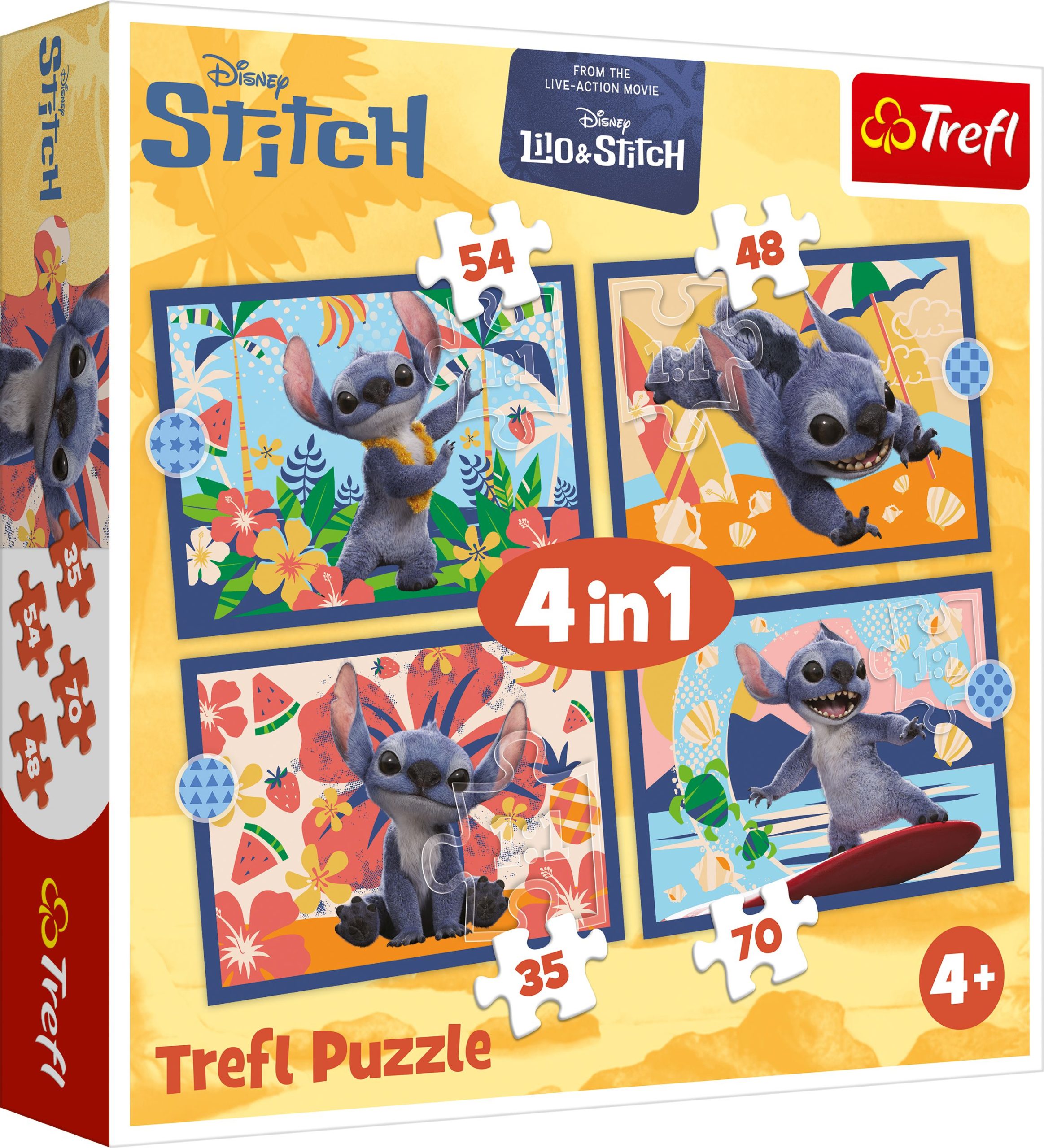 4 in 1 Puzzle 35, 48, 54, 70 Teile  Lilo & Stich Film