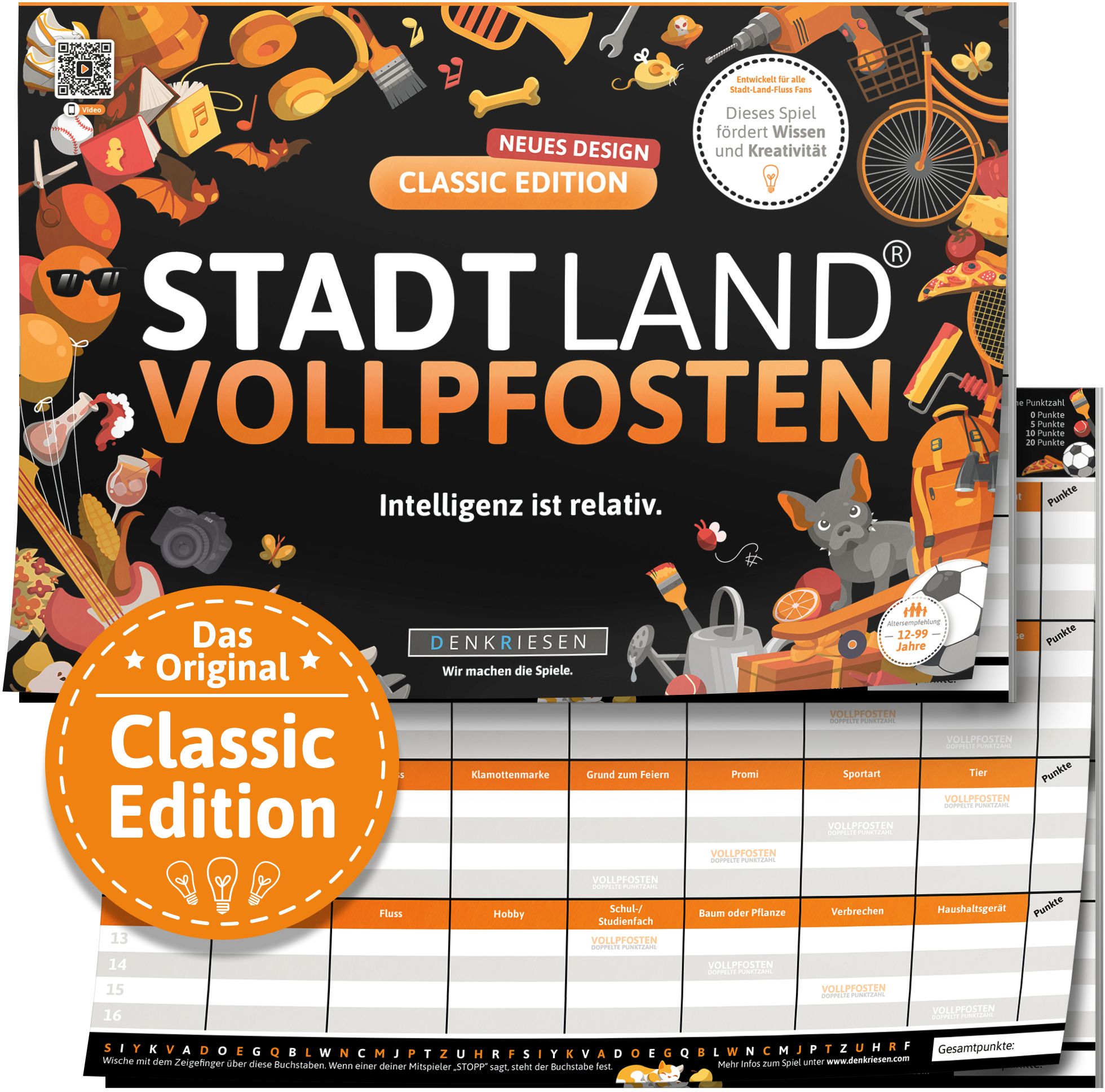 STADT LAND VOLLPFOSTEN  CLASSIC EDITION – Intelligenz ist relativ. (DinA4-Format)