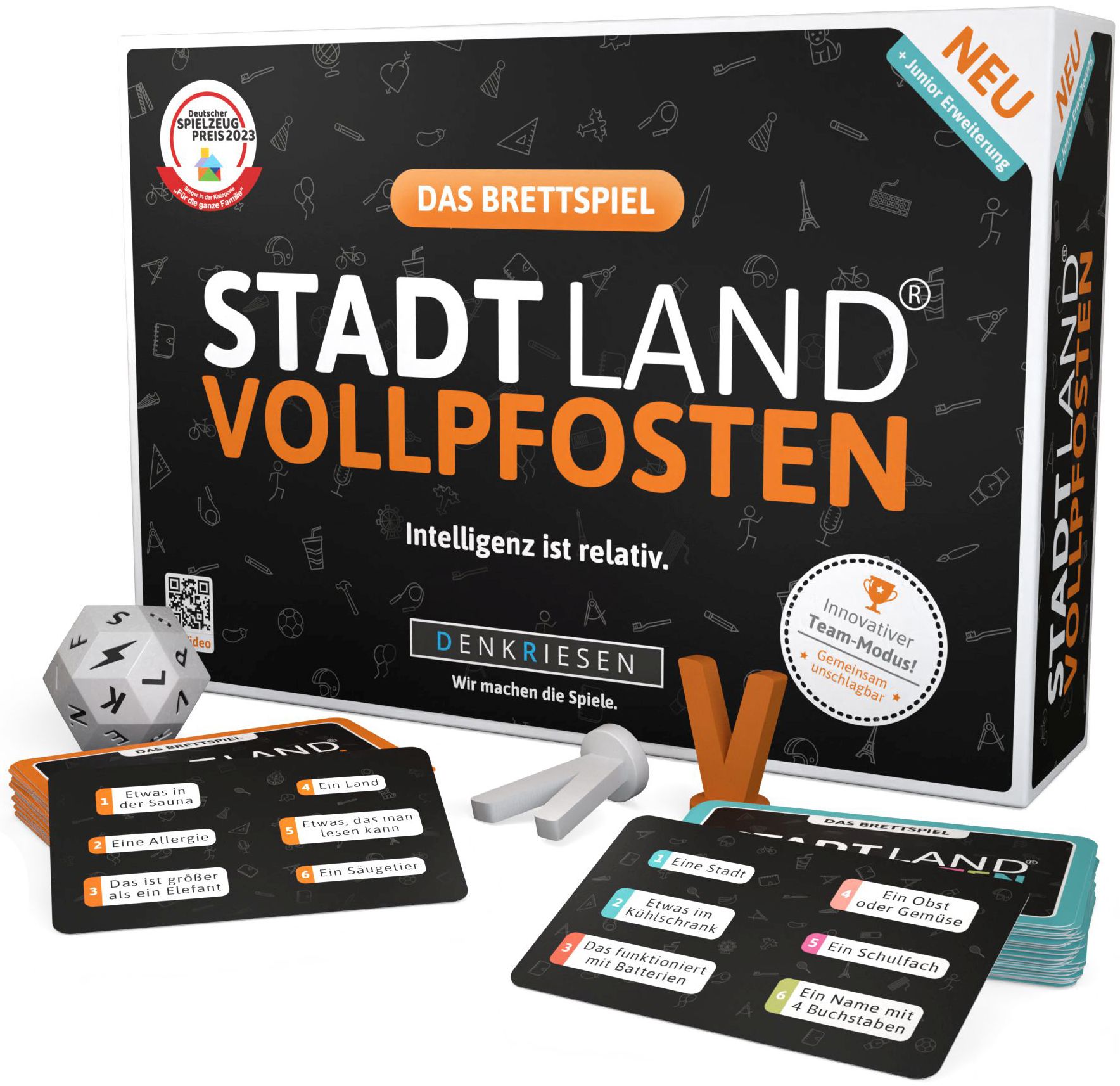 DENKRIESEN – STADT LAND VOLLPFOSTEN® Brettspiel + Junior Erweiterung