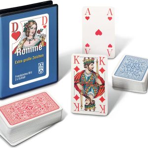 Ravensburger 27074 - Rommé Bridge Canasta, Kartenspiel-Klassiker mit großen Eckzeichen
