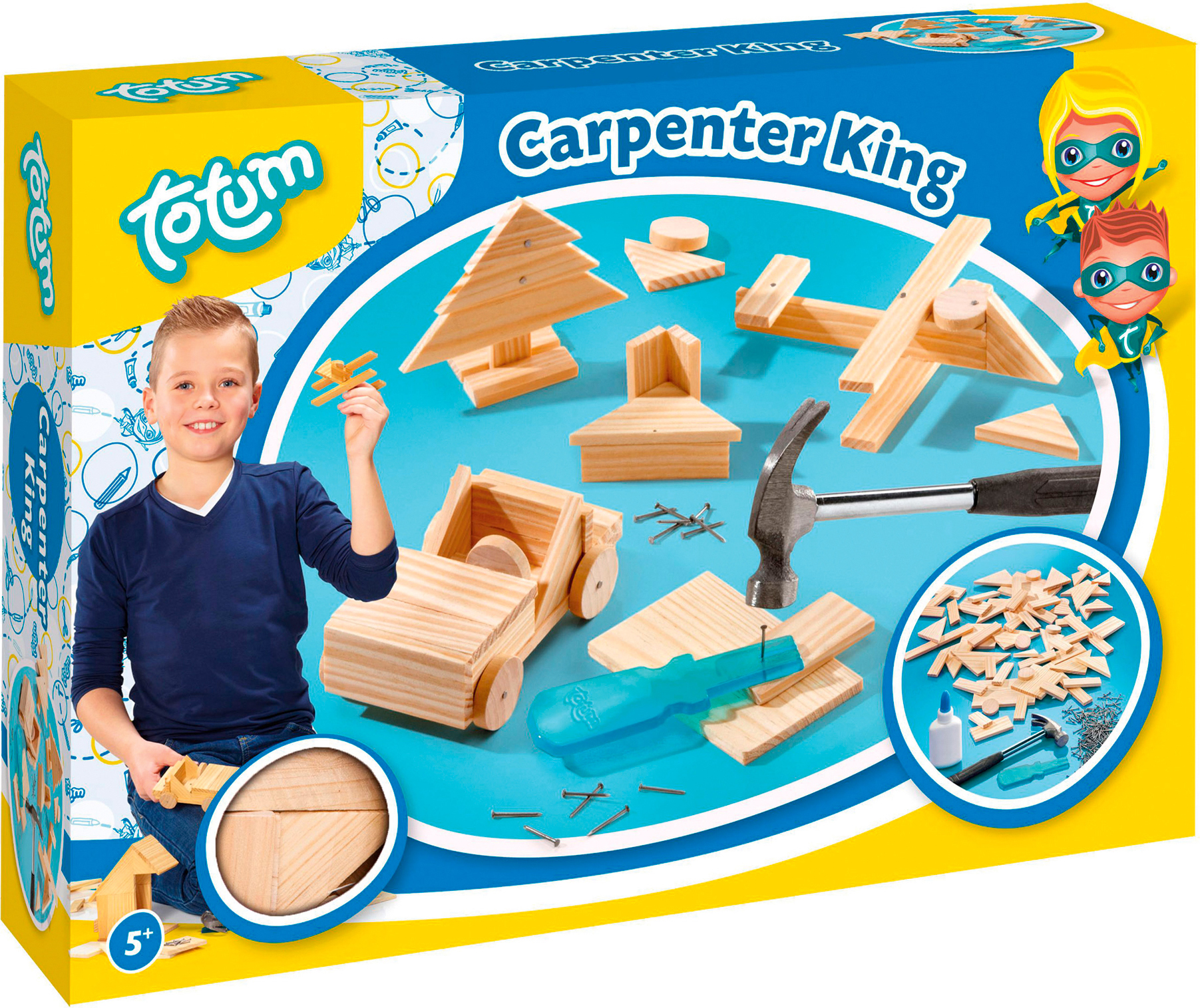 spielzeug hammer holz Totum Carpenter King - Holz und Hammer Set - Spiele Max