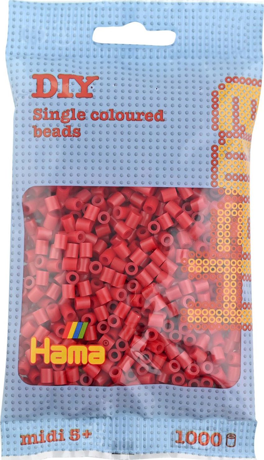 Hama® Bügelperlen Midi - Mittelrot 1000 Perlen.