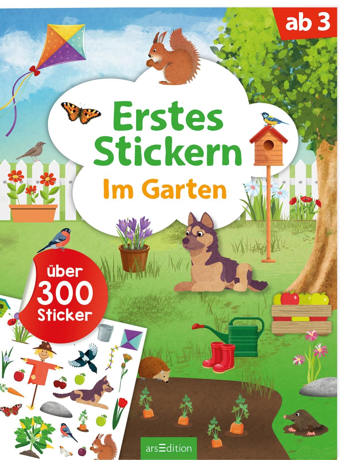 Erstes Stickern  Im Garten