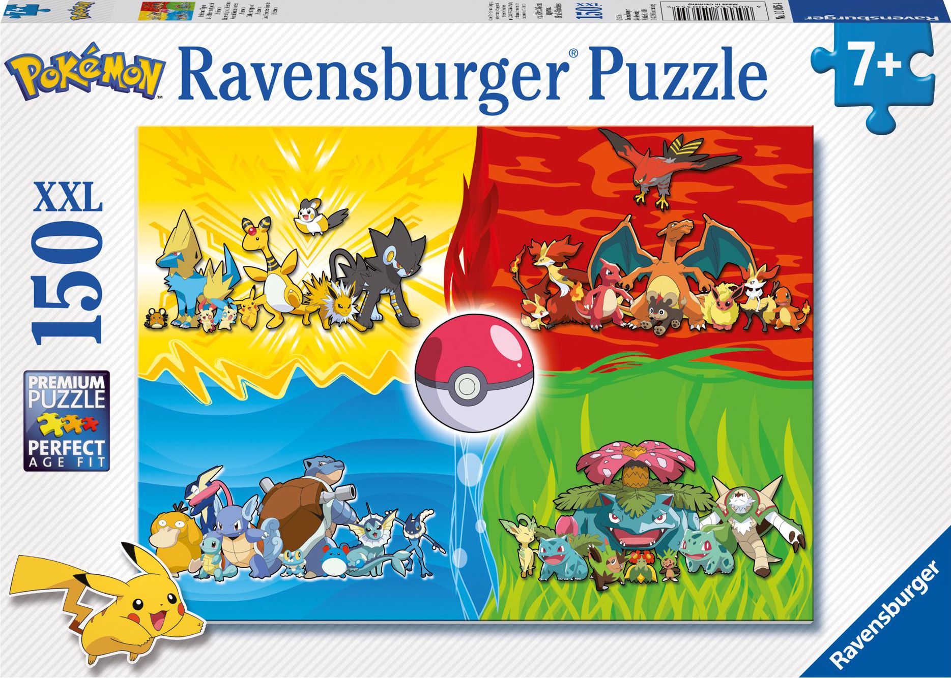 Ravensburger 10035 Puzzle Pokémon Typen 150 Teile XXL