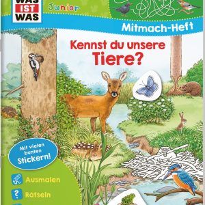 WAS IST WAS Junior Mitmach-Heft Kennst du unsere Tiere?