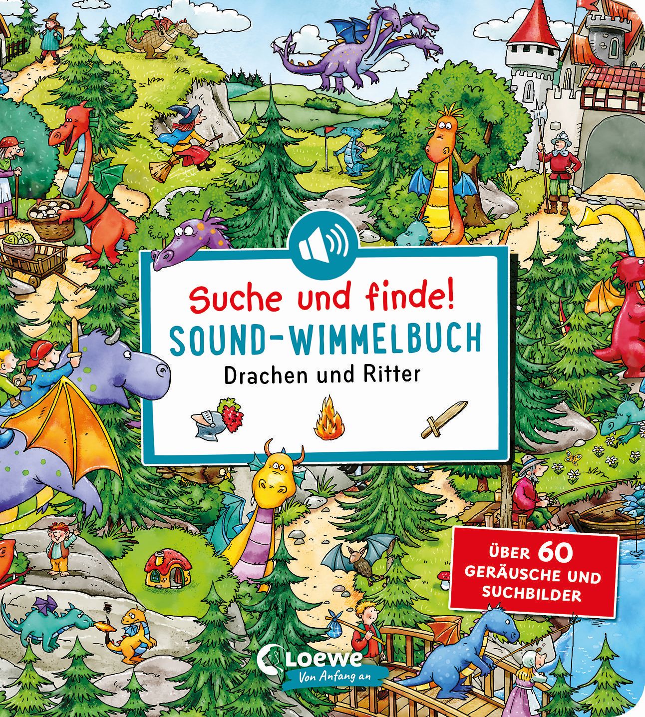 Suche und finde! Sound-Wimmelbuch – Drachen und Ritter