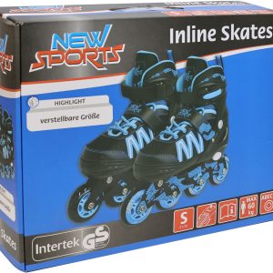 New Sports Inliner schwarz/blau ABEC 7, Größe 31-34