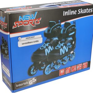 New Sports Inliner schwarz/blau ABEC 7, Größe 35-38