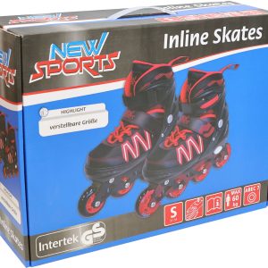 New Sports Inliner schwarz/rot ABEC 7, Größe 31-34