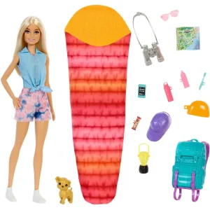 Barbie ''It takes two! Camping'' Spielset mit Malibu Puppe, Hündchen und Accessoires
