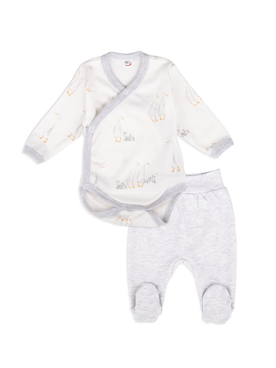 Tup Tup Baby-Set Ecru mit Body Wickelshirt und bequemen Halbschlafanzug