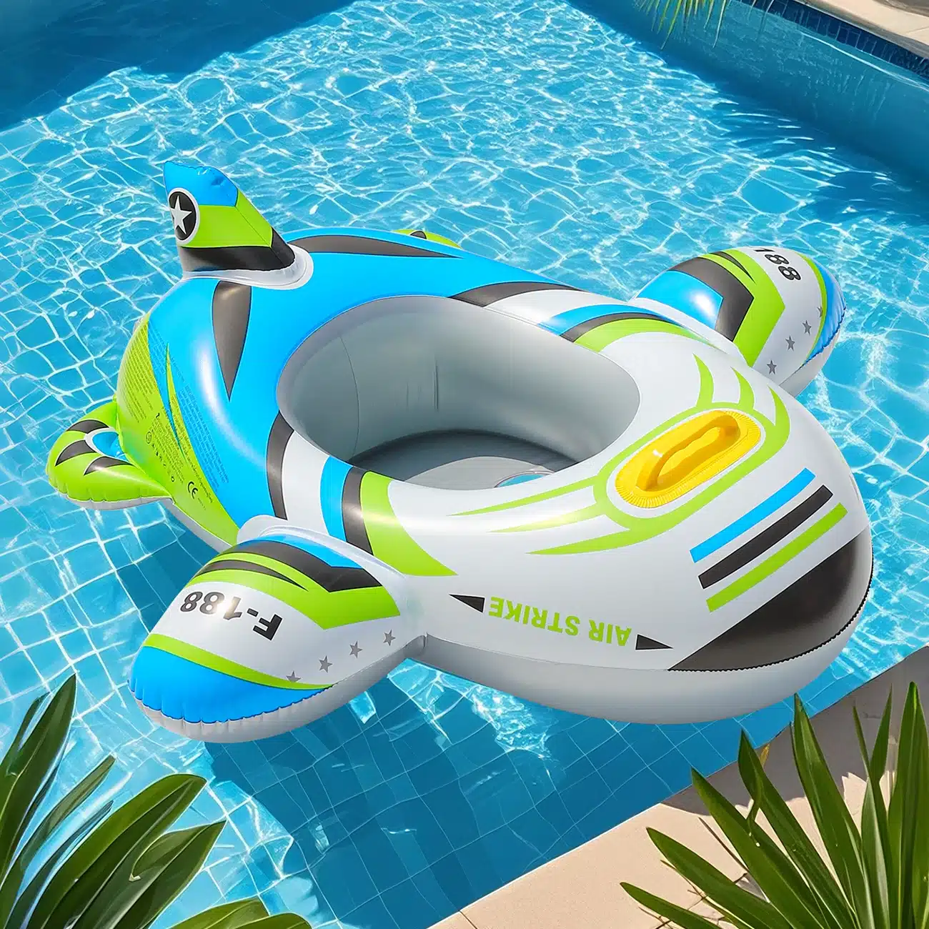 Großer silberner aufblasbarer Flugzeug-Schwimmreifen für sicheren Sommerspaß